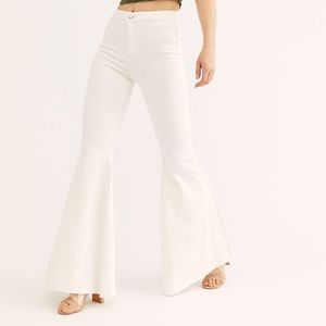 Free People White Flare Jeans